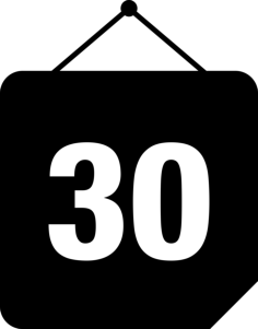Day 30 On Hanging Square Black Calendar Page Sticker Svg Vector, Free Vectors File